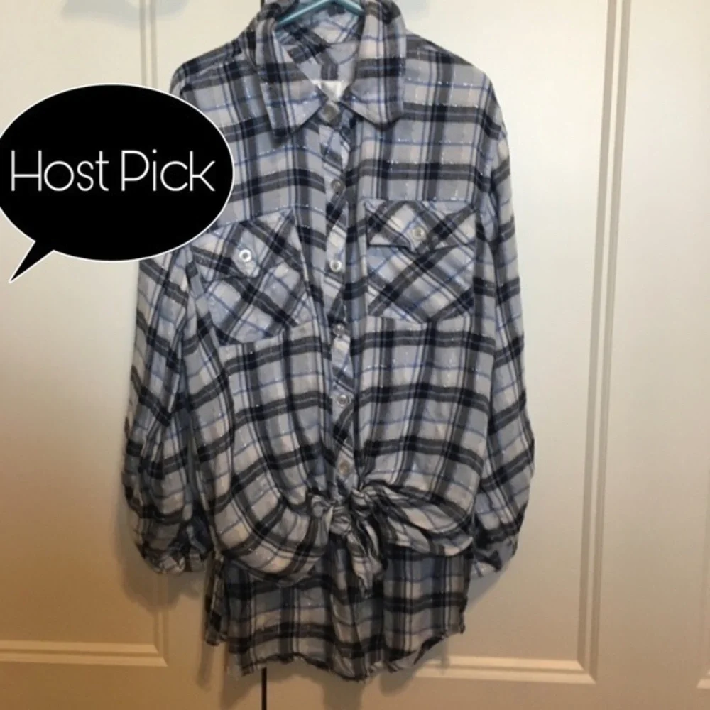 Justice Girls size 10 sparkly  flannel